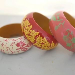 Hand Painted Bangles-Set of 3